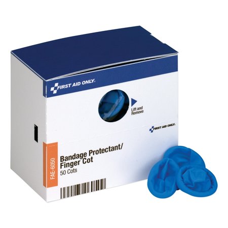 FIRST AID ONLY Finger Cots, Nitrile, One Size, Blue FAE-6050